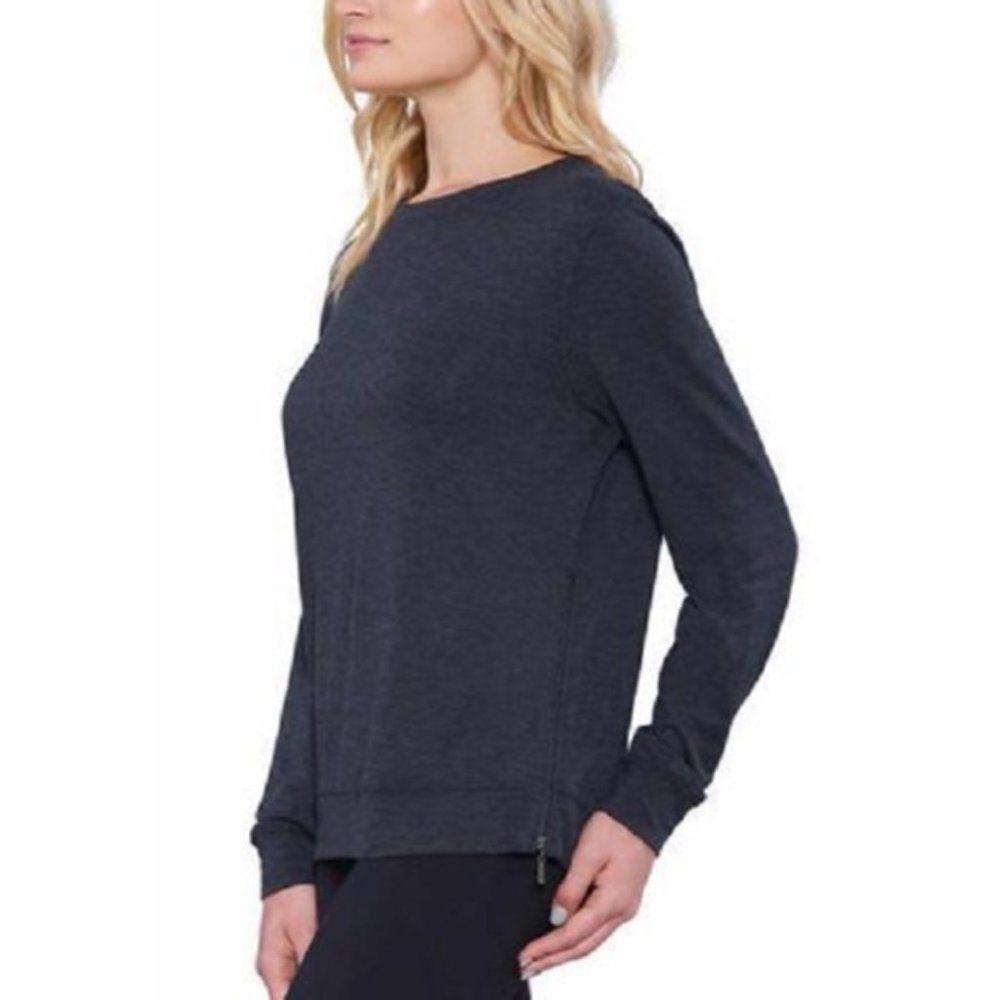 Matty M Long Sleeve Tee with Side Zipper